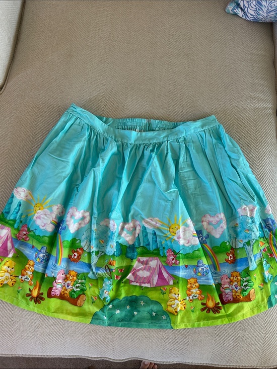 Modcloth Dresses & Skirts - NWOT Modcloth Turquoise Circle Skirt with Multicolor Care Bears scene